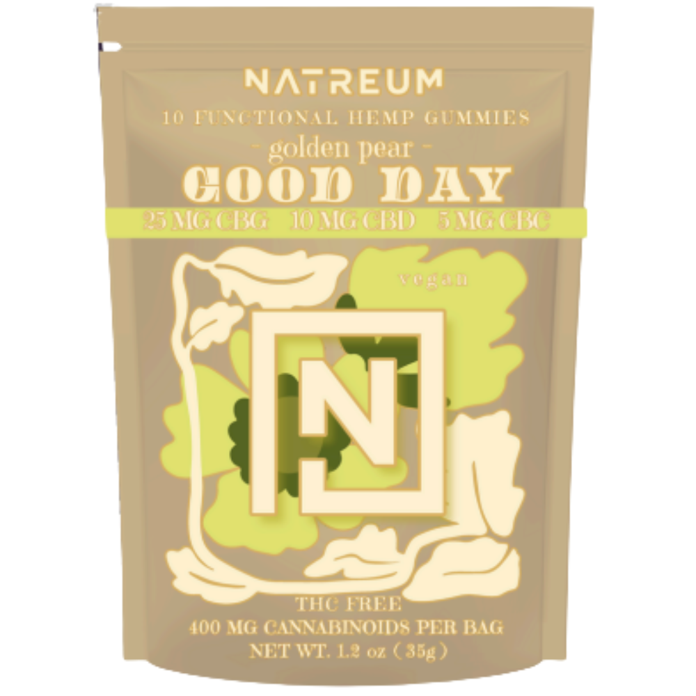 Natreum Good Day (THC FREE) 25mg CBG | 10mg CBD | 5mg CBC - Mood Management Gummies 10ct.