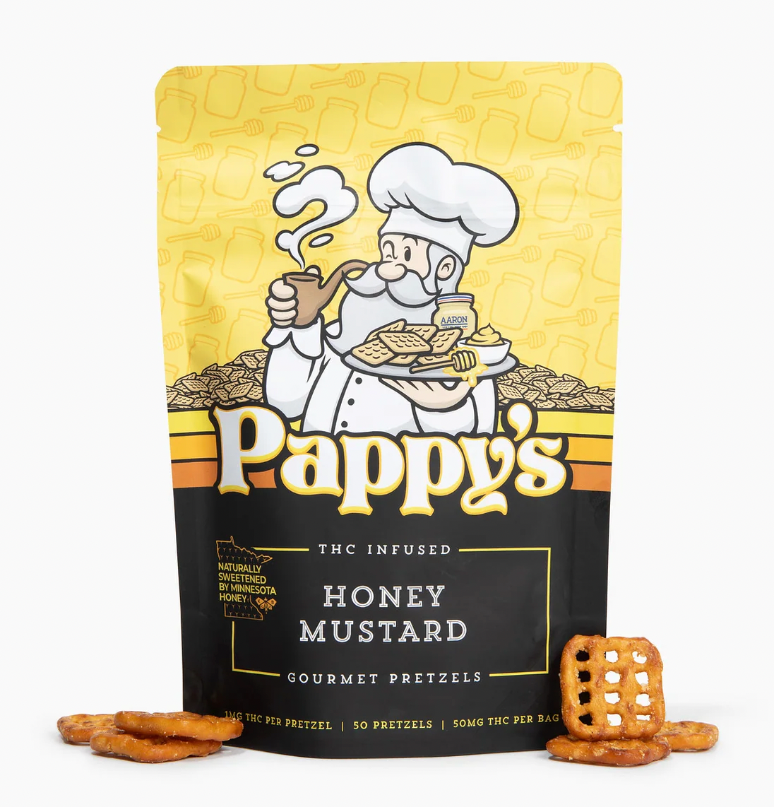Pappy's Gourmet 1mg THC Infused Pretzels - 50 MG Total THC