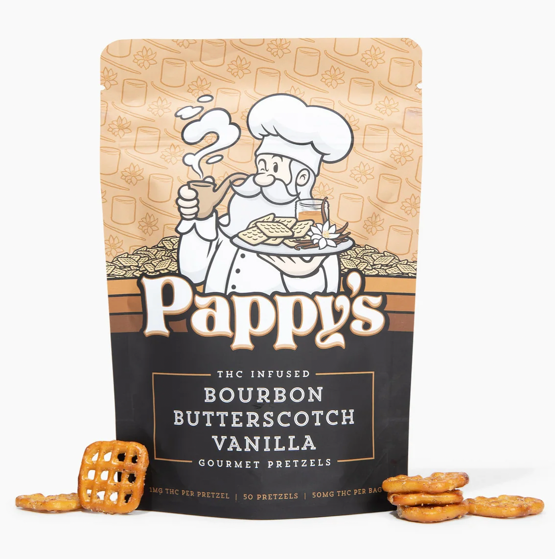 Pappy's Gourmet 1mg THC Infused Pretzels - 50 MG Total THC
