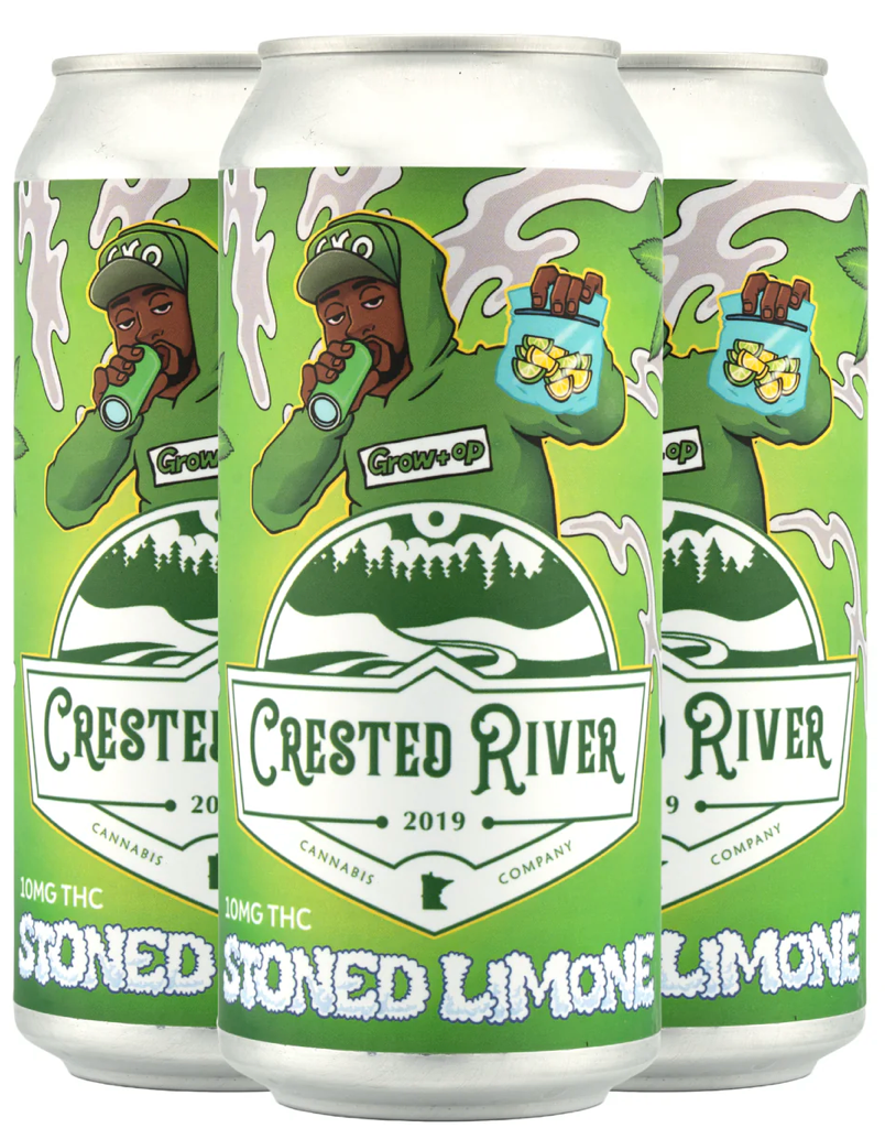 Stoned Limone THC soda – 10mg cannabis-infused lemon lime soda from Crested River; Gro Op Series
