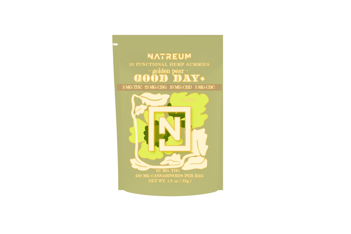 Natreum Good Day + Gummies- 5 MG THC | 25MG CBG | 10MG CBD | 5MG CBC - Daily Mood Management