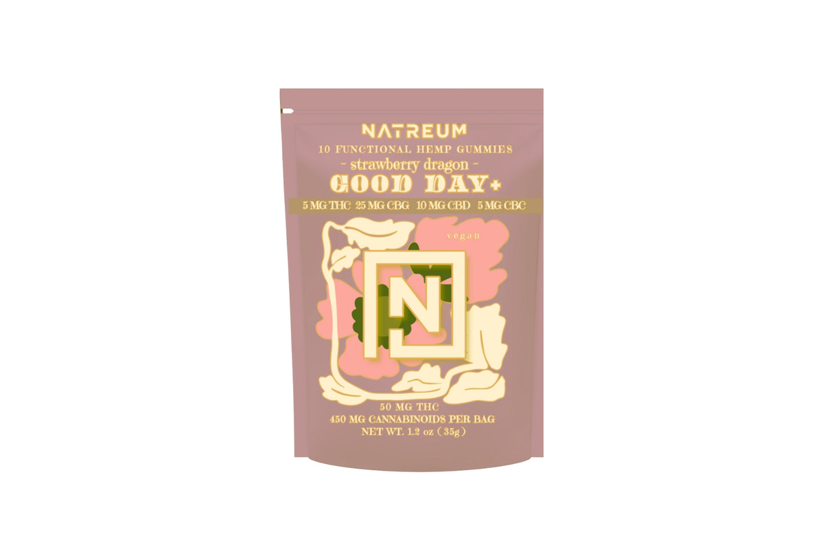 Natreum Good Day + Gummies- 5 MG THC | 25MG CBG | 10MG CBD | 5MG CBC - Daily Mood Management