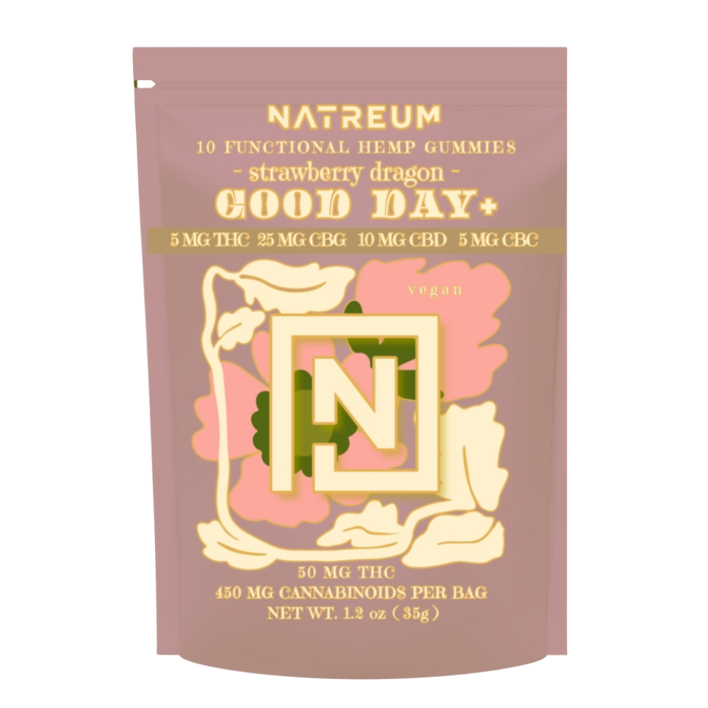 Natreum Good Day + Gummies- 5 MG THC | 25MG CBG | 10MG CBD | 5MG CBC - Daily Mood Management