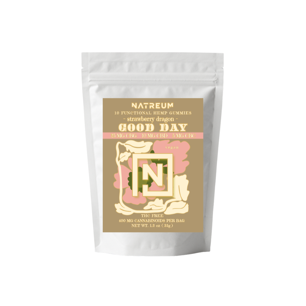 Natreum Good Day (THC FREE)  25mg CBG | 10mg CBD | 5mg CBC -  Gummies 10ct.