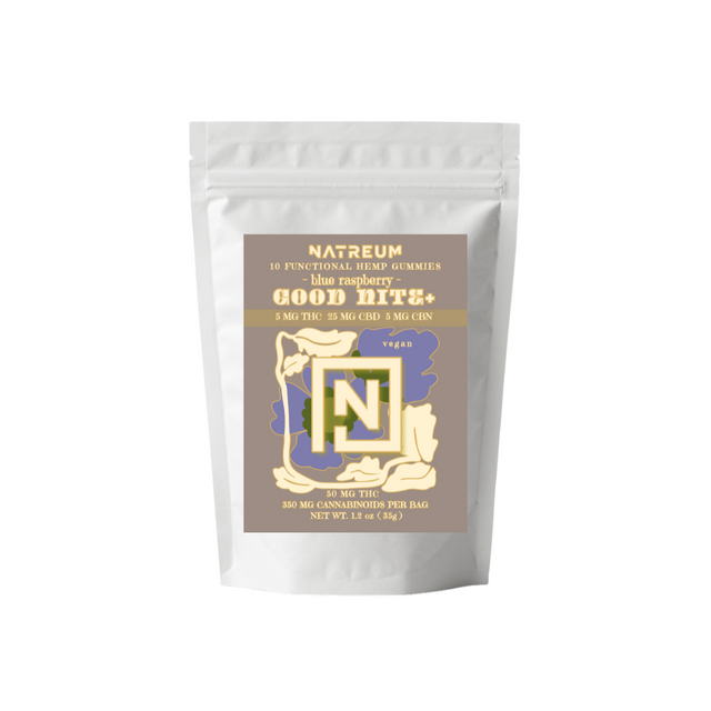 Natreum Good Nite THC supplement package on a white background